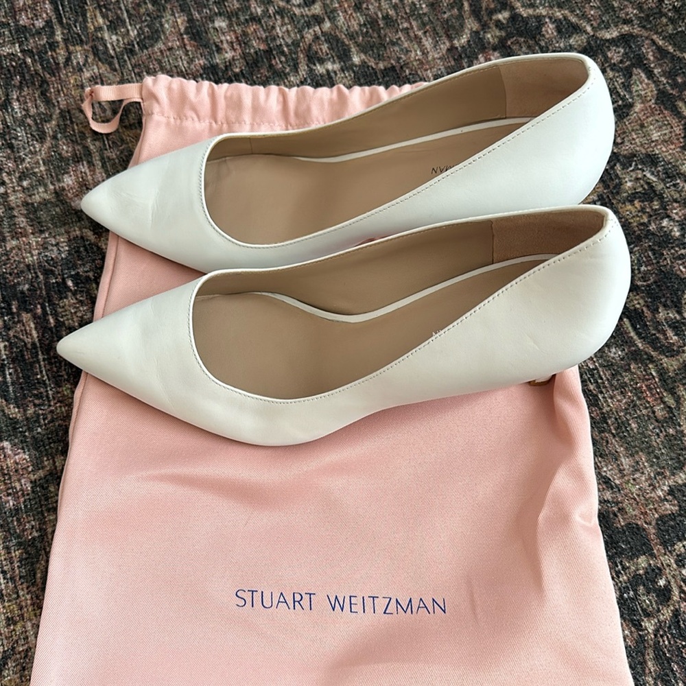 Stuart Weitzman White Leather Pumps Size 9.5